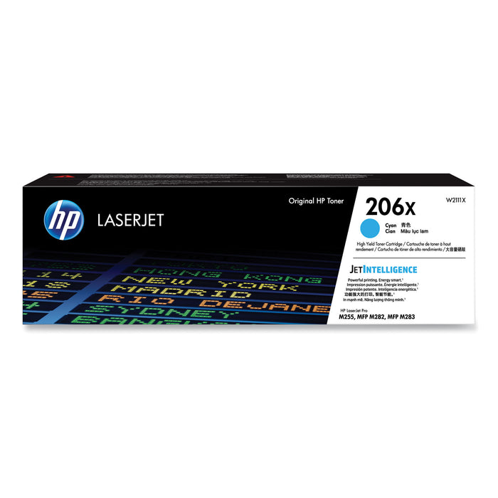 HP 206X, (W2111X) High Yield Cyan Original LaserJet Toner Cartridge