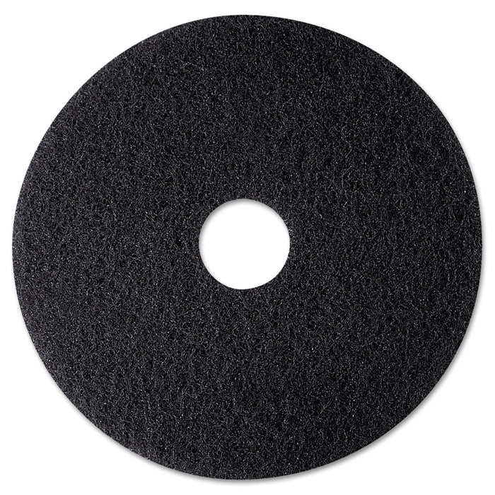 High Productivity Floor Pad 7300, 12" Diameter, Black, 5/Carton