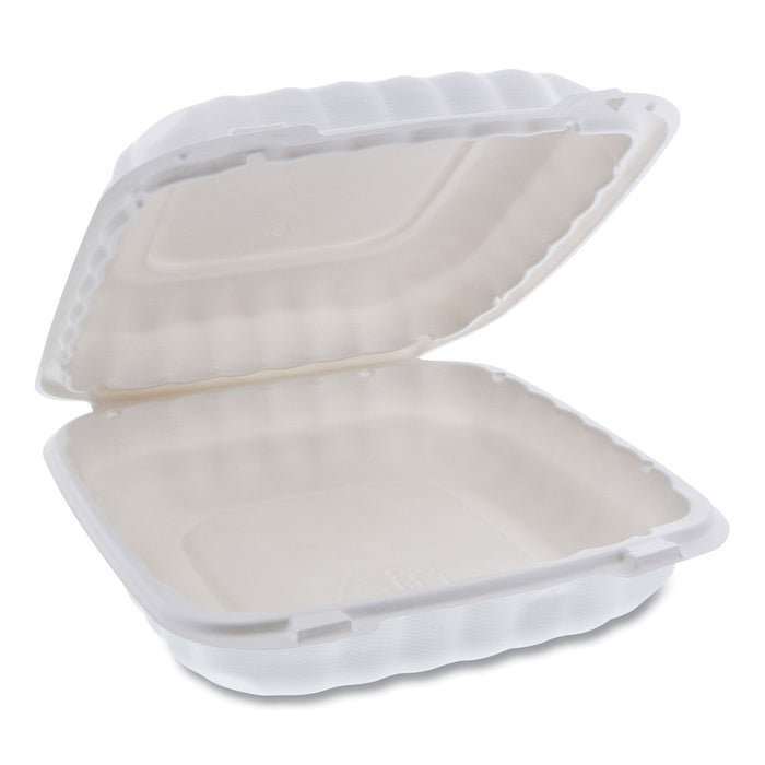 EarthChoice SmartLock Microwavable Hinged Lid Containers, 9 x 9 x 3.1, White, 120/Carton