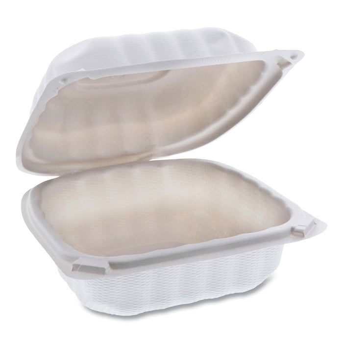 EarthChoice SmartLock Microwavable Hinged Lid Containers, 6 x 6 x 3.1, White, 400/Carton