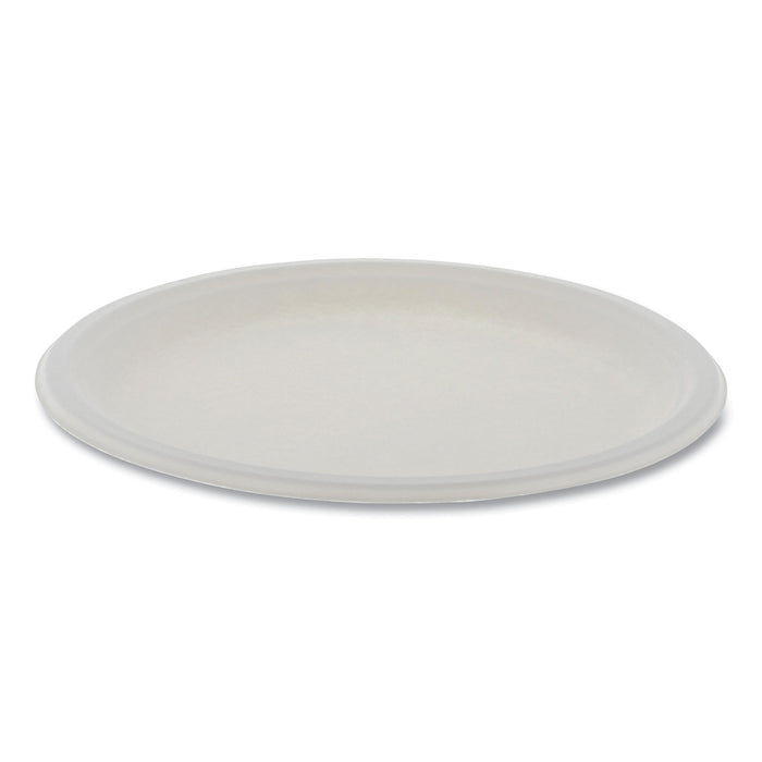 EarthChoice Compostable Fiber-Blend Bagasse Dinnerware, Plate, 10" Diameter, Natural, 500/Carton