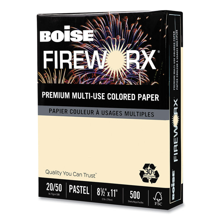 FIREWORX Premium Multi-Use Paper, 24lb, 8.5 x 11, Flashing Ivory, 500/Ream