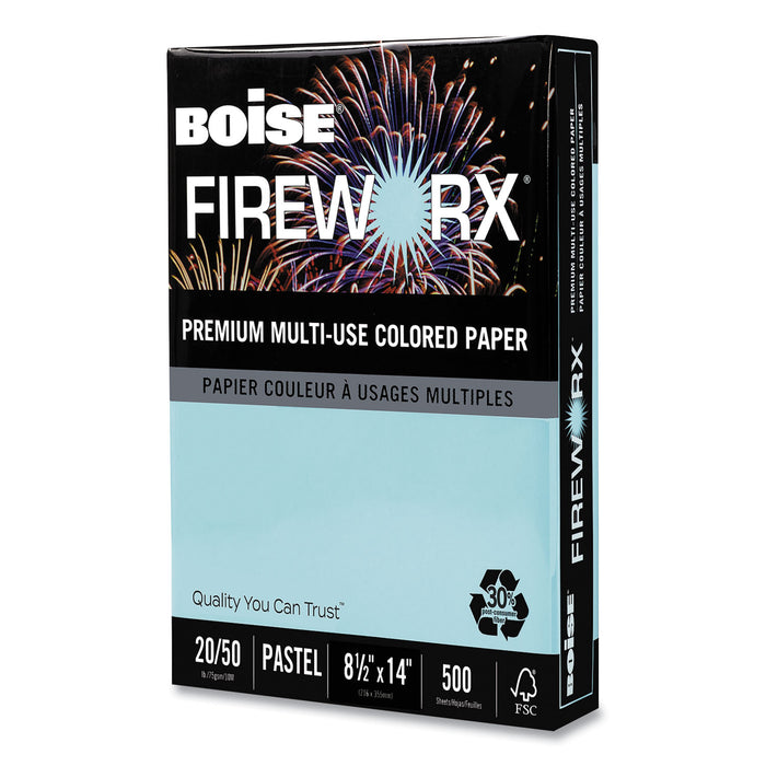 FIREWORX Premium Multi-Use Paper, 20lb, 8.5 x 14, Bottle Rocket Blue, 500/Ream