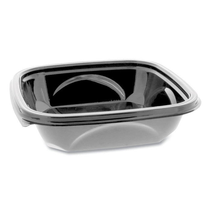 EarthChoice PET Container Bases, 7 x 7 x 1.52, 24 oz, 1-Compartment, Black, 300/Carton