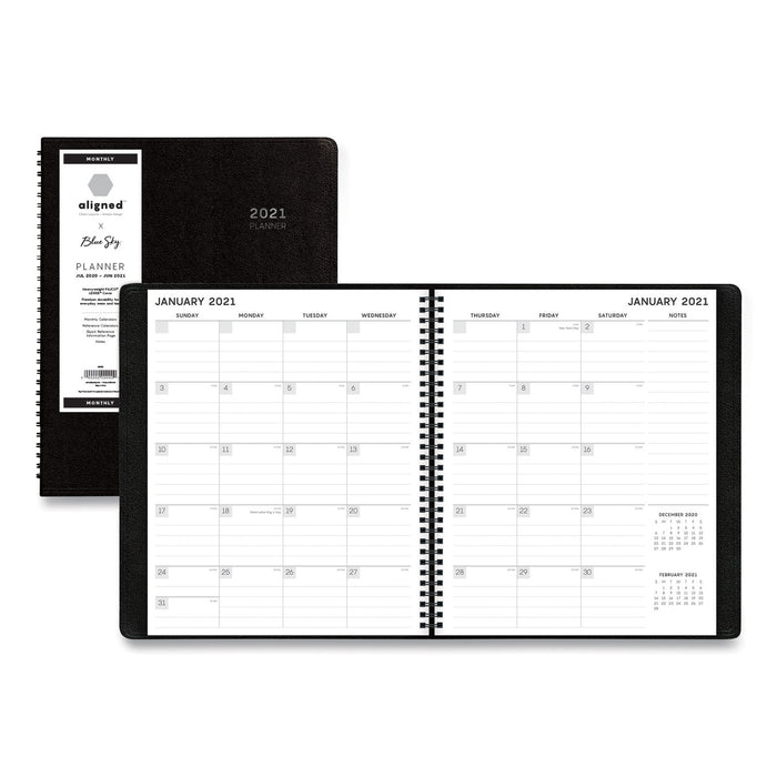 Aligned Monthly Planner, 11 x 9, Black, 2021
