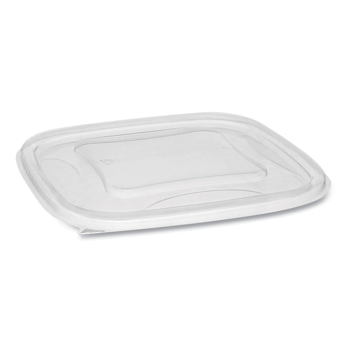 EarthChoice Recycled Plastic Square Flat Lids, 7.38 x 7.38 x 0.26, Clear, 300/Carton