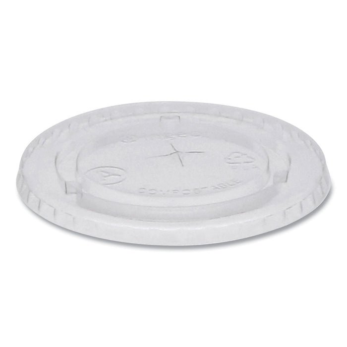 Pactiv Compostable Cold Cup Lid with Straw Slot for A Cups, Fits 7, 9, 20 oz A Cups, 1020/Carton