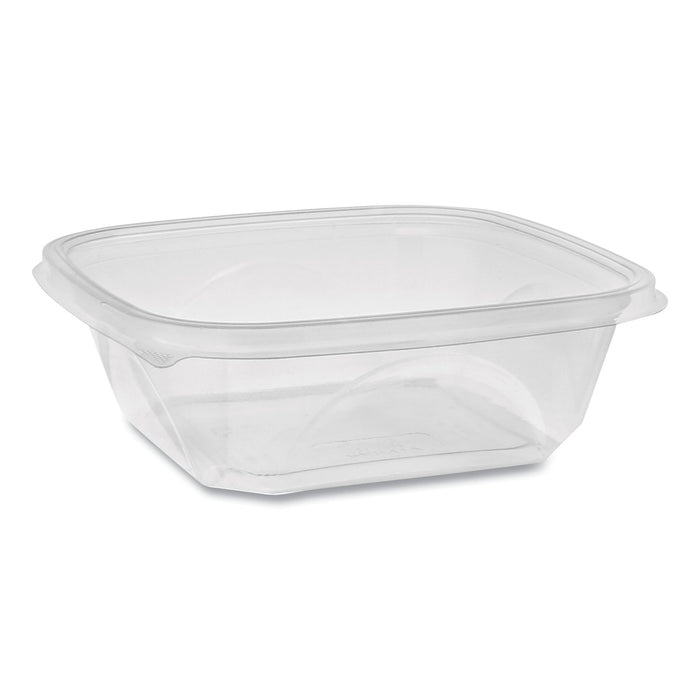 EarthChoice Recycled PET Square Base Salad Containers, 7 x 7 x 2, 32 oz, Clear, 300/Carton