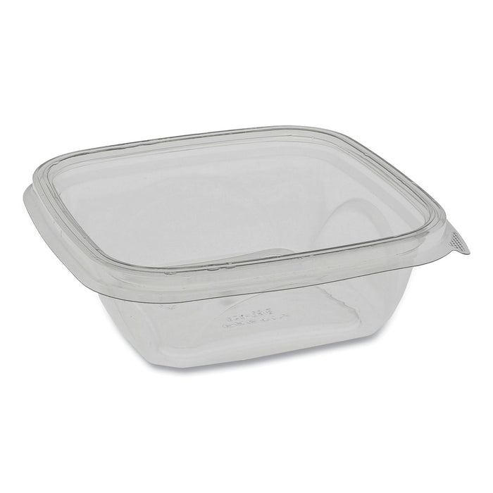 EarthChoice Recycled PET Square Base Salad Containers, 5 x 5 x 1.63, 12 oz, Clear, 504/Carton
