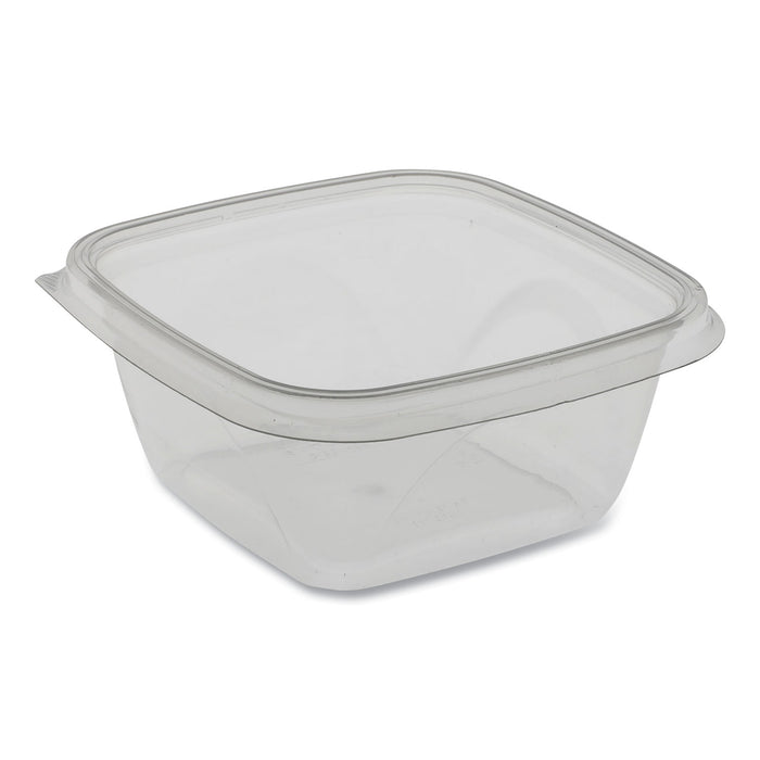 EarthChoice Recycled PET Square Base Salad Containers, 5 x 5 x 1.75, 16 oz,  Clear, 504/Carton