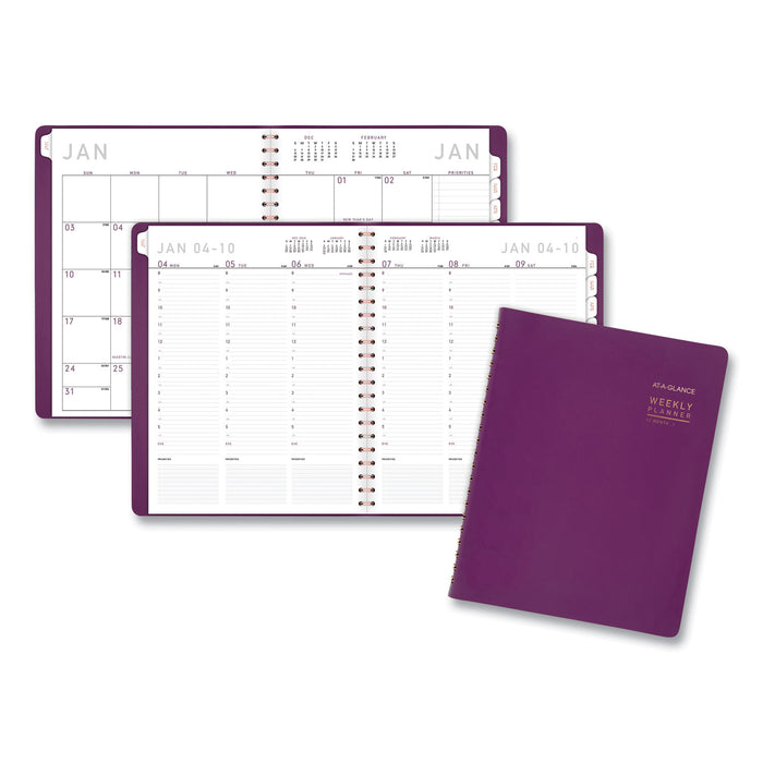 Contemporary Weekly Monthly Appointment Book, 11 x 8.5, Purple, 2021