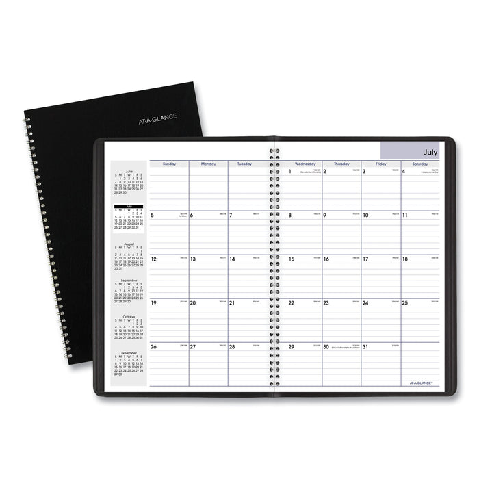 Academic Monthly Planner, 12 x 8, Black, 2020-2021