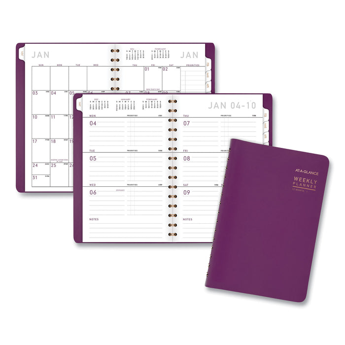 Contemporary Weekly/Monthly Planner, 8.5 x 5.5, Purple, 2021