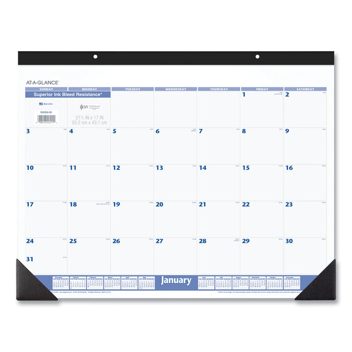 Desk Pad, 22 x 17, White, 2021