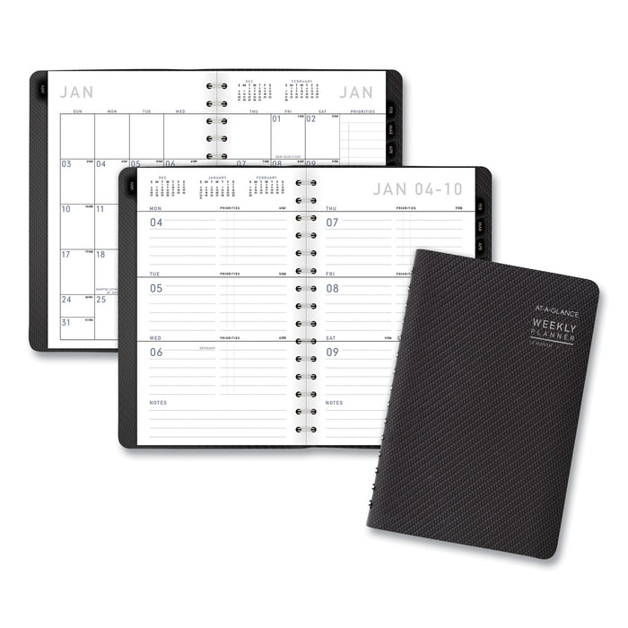 Contemporary Weekly/Monthly Planner, Block, 8.5 x 5.5, Graphite Cover, 2021