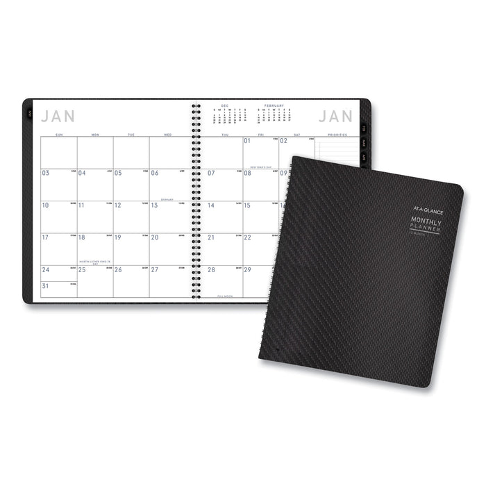 Contemporary Monthly Planner, Premium Paper, 11 x 9, Graphite Cover, 2021