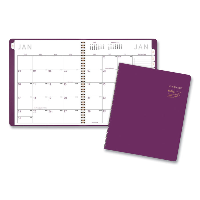 Contemporary Monthly Planner, 11 x 9, Purple, 2021