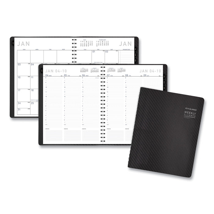 Contemporary Weekly/Monthly Planner, Column, 11 x 8.25, Graphite Cover, 2021