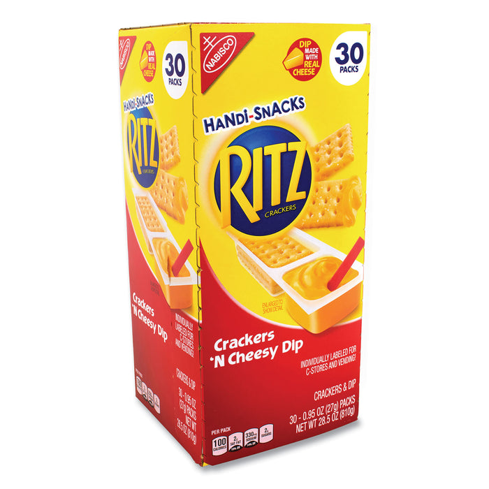 Handi Snacks Ritz Crackers 'N Cheesy Dip, 0.95 oz Pack, 30 Packs/Box, Free Delivery in 1-4 Business Days