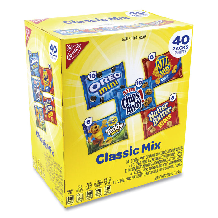 Cookie and Cracker Classic Mix, Assorted Flavors, 1 oz Pack, 40 Packs/Box, Free Delivery in 1-4 Business Days