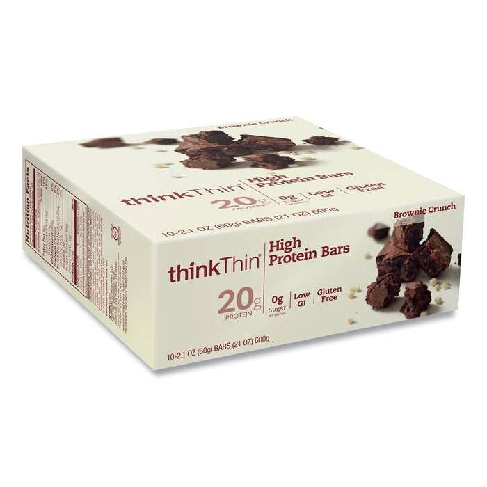 High Protein Bars, Brownie Crunch, 2.1 oz Bar, 10 Bars/Carton, Free Delivery in 1-4 Business Days