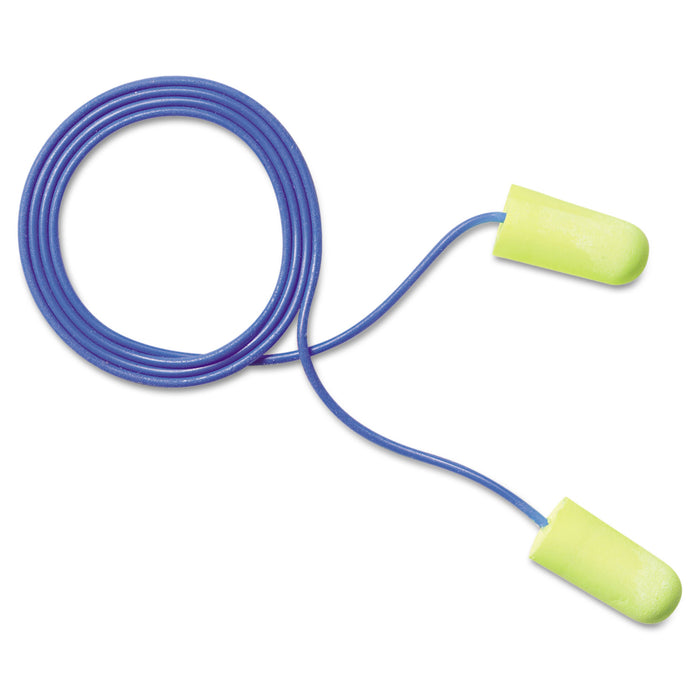 E·A·Rsoft Yellow Neon Soft Foam Earplugs, Corded, Regular Size, 200 Pairs
