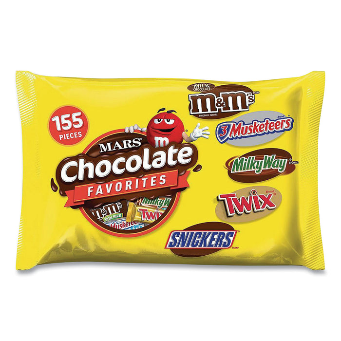 Chocolate Favorites Fun Size Variety Mix, Assorted, 155 Pieces, 81.7 oz Bag, Free Delivery in 1-4 Business Days