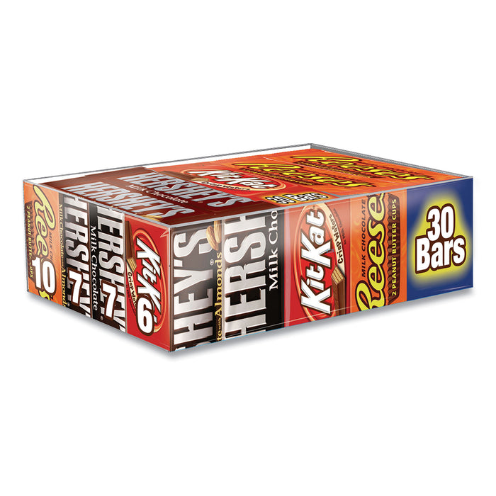 Full Size Chocolate Candy Bar Variety Pack, Assorted 1.5 oz Bar, 30 Bars/Box, Free Delivery in 1-4 Business Days