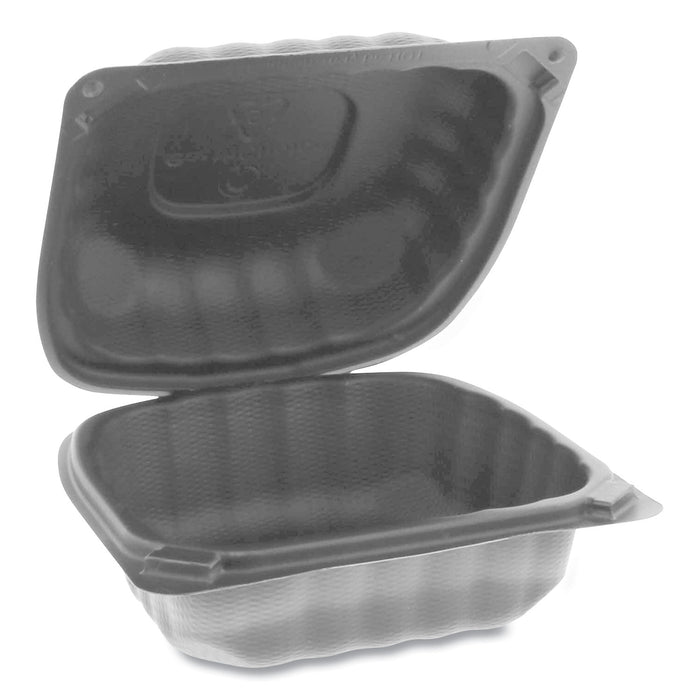 EarthChoice SmartLock Microwavable Hinged Lid Containers, 5.75 x 5.95 x 3.1, Black, 400/Carton