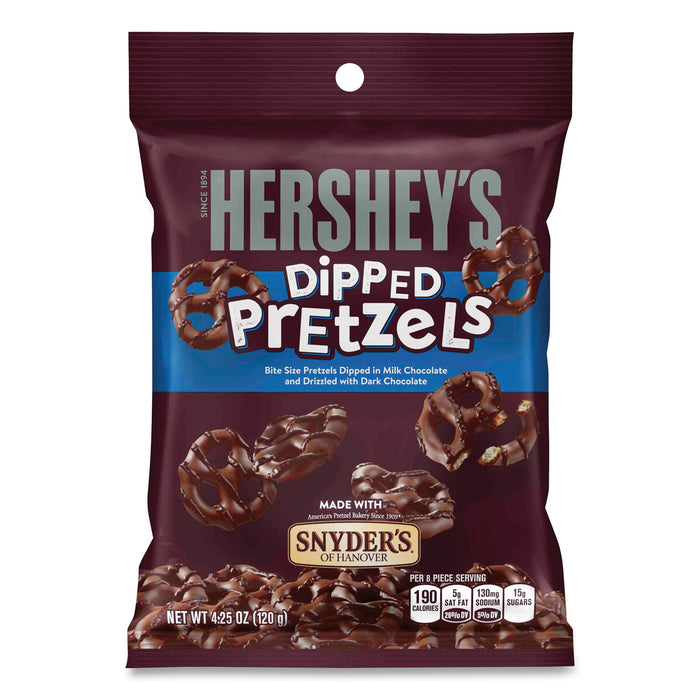 Dipped Pretzels, Milk Chocolate, 4.25 oz Bag, 4 Bags/Pack, Free Delivery in 1-4 Business Days
