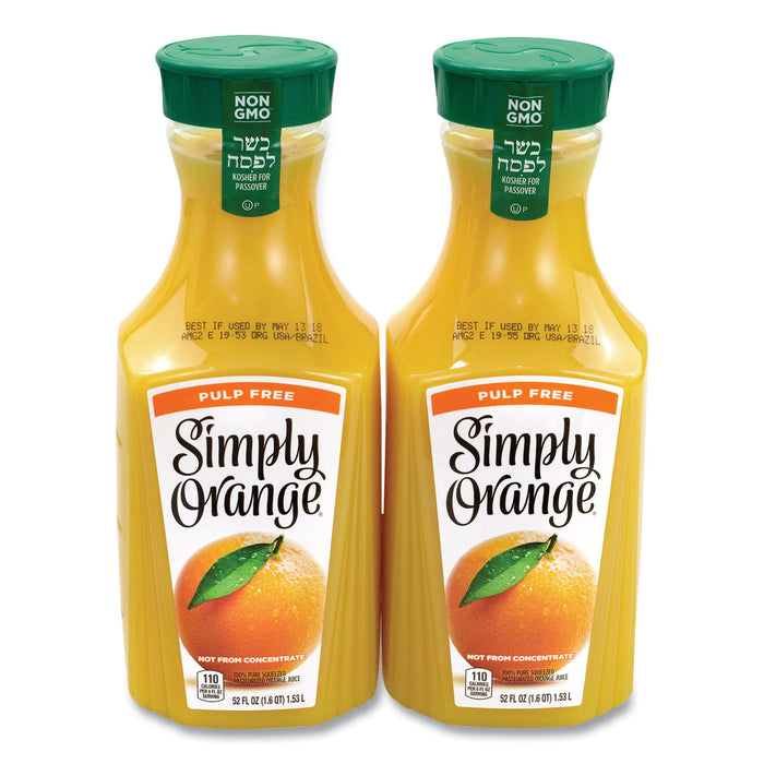 Orange Juice Pulp Free, 52 oz Bottle, 2/Pack, Free Delivery in 1-4 Business Days