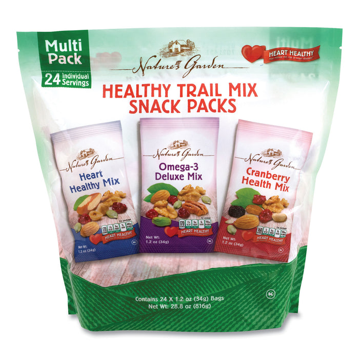 Healthy Trail Mix Snack Packs, 1.2 oz Pouch, 24 Pouches/Box, Free Delivery in 1-4 Business Days