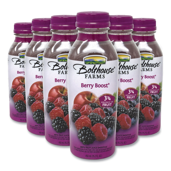 100% Fruit Juice Smoothie, Berry Boost, 15.2 oz Bottle, 6/Pack, Free Delivery in 1-4 Business Days