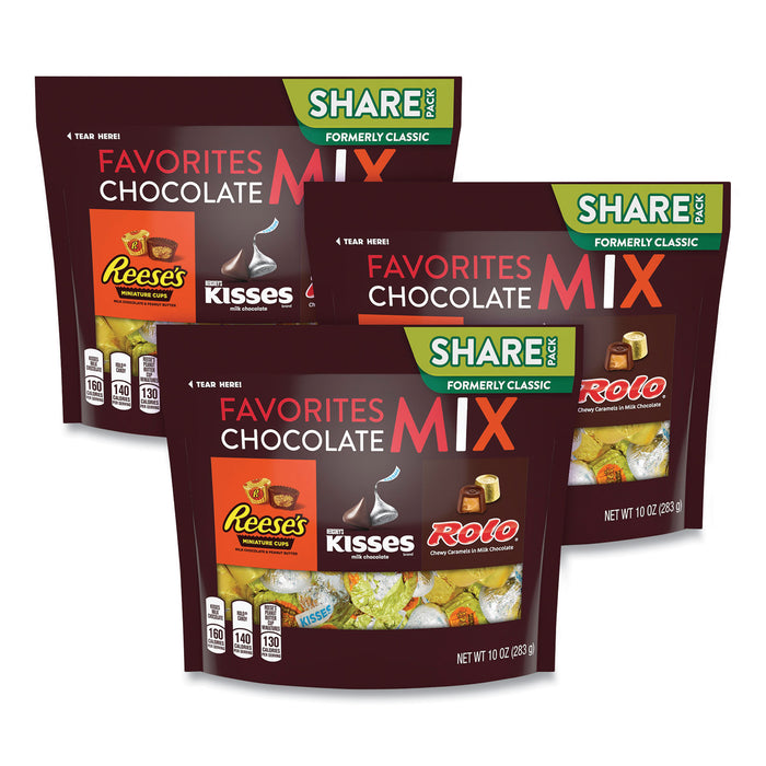 Favorites Chocolate Mix Share Pack, Assorted, 10 oz Bag, 3 Bags/Pack, Free Delivery in 1-4 Business Days