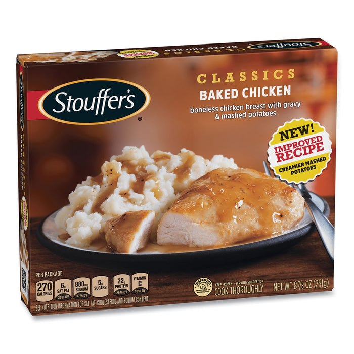 Classics Baked Chicken with Mashed Potatoes, 8.88 oz Box, 3 Boxes/Pack, Free Delivery in 1-4 Business Days