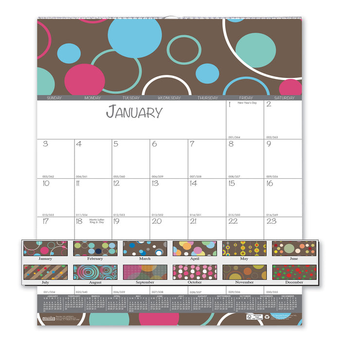 100% Recycled Bubbleluxe Wall Calendar, 12 x 12, 2021