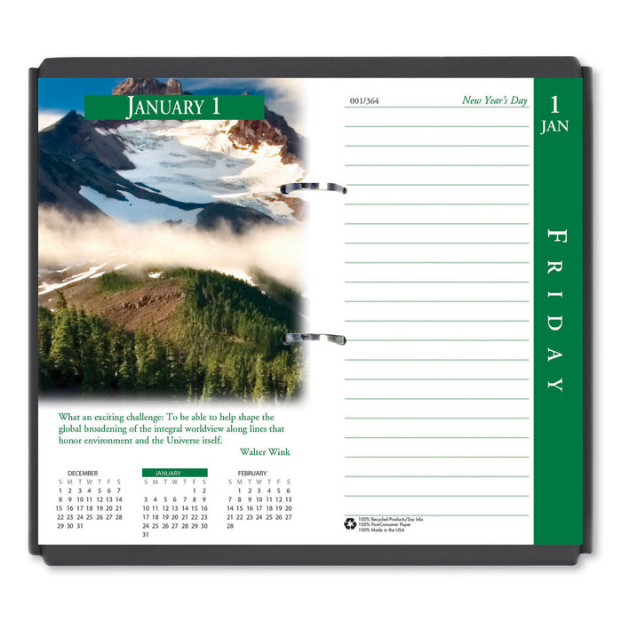 Earthscapes Desk Calendar Refill, 3.5 x 6, 2021