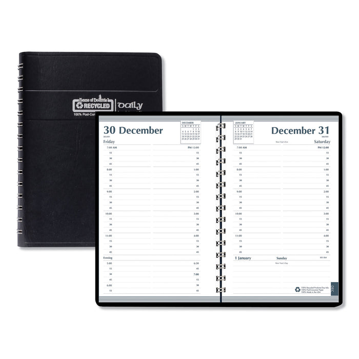 Daily Appointment Book, 15-Minute Appointments, 8 x 5, Black, 2021