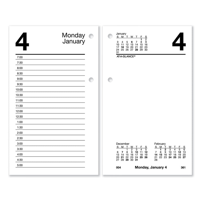Desk Calendar Refill with Tabs, 6 x 3.5, White, 2021