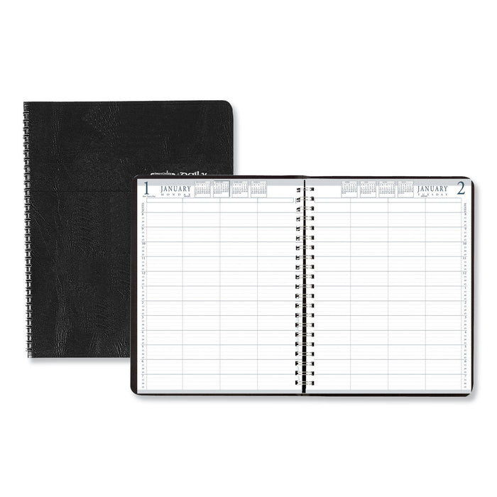 Four-Person Group Practice Daily Appointment Book, 11 x 8.5, Black, 2021