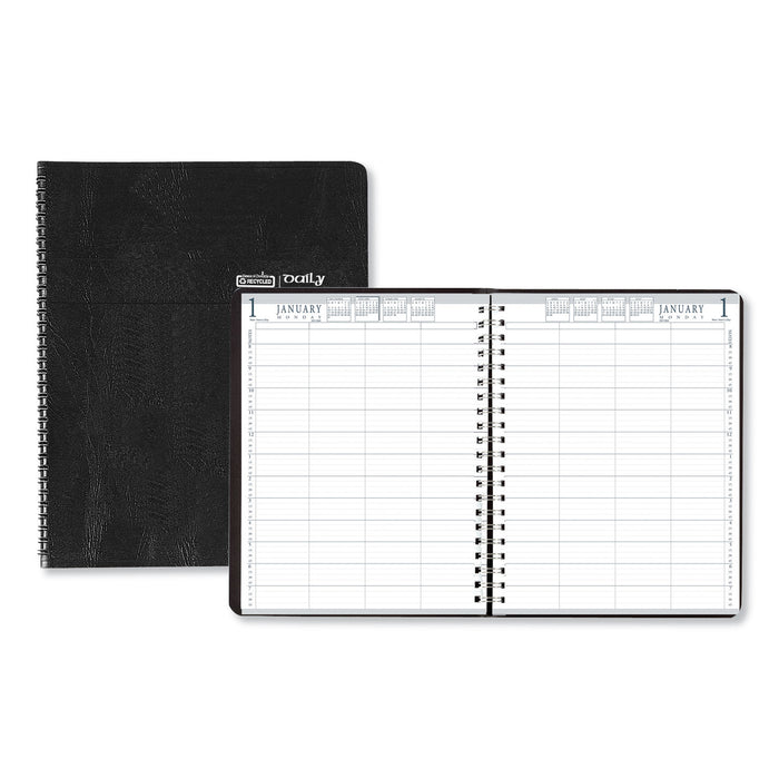 Eight-Person Group Practice Daily Appointment Book, 11 x 8.5, Black, 2021