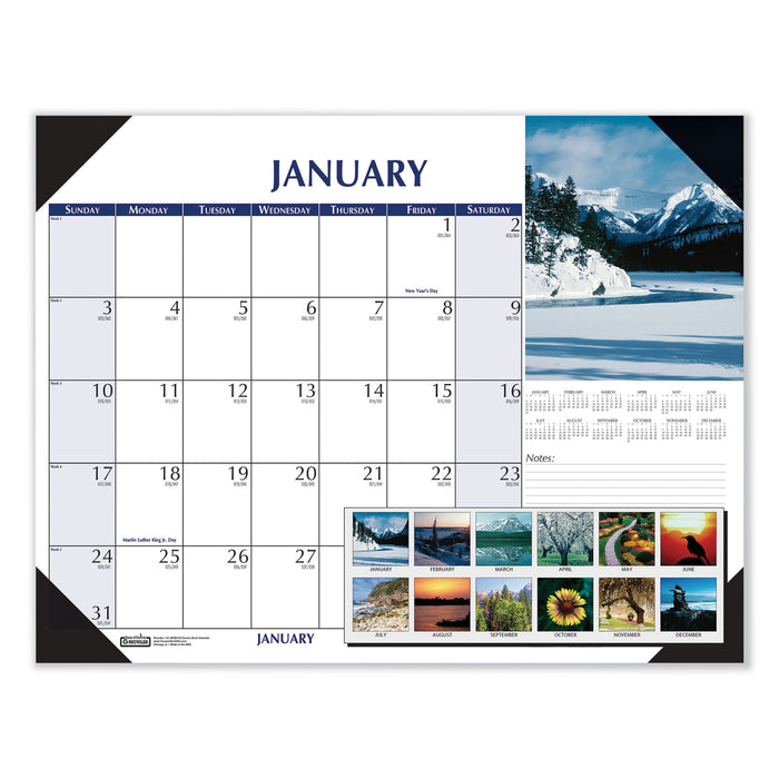 Earthscapes Scenic Desk Pad Calendar, 18.5 x 13, 2021