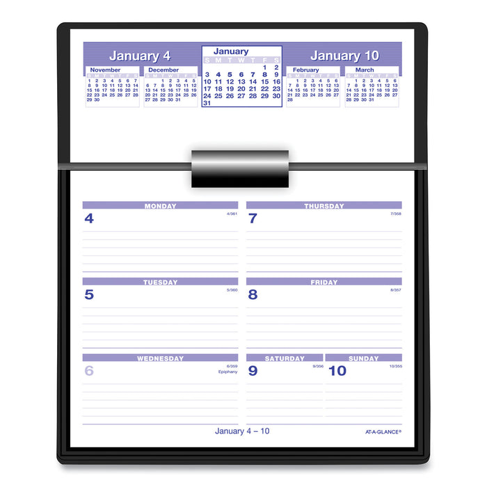 Flip-A-Week Desk Calendar and Base, 7 x 5.5, White, 2021