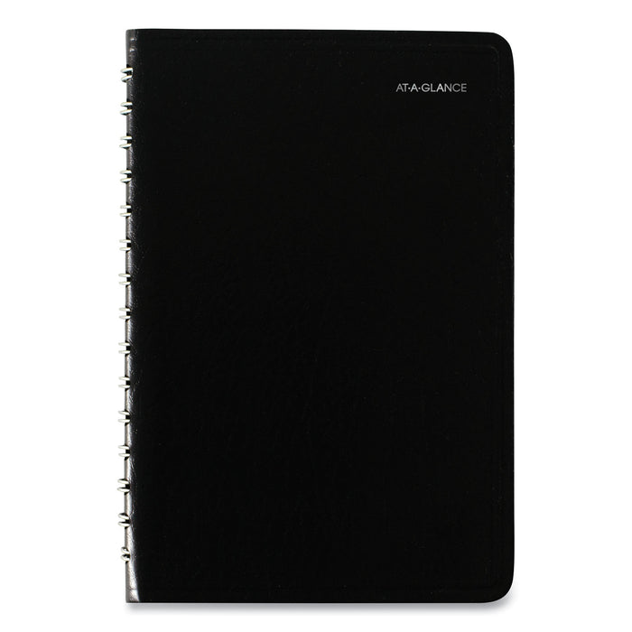 Daily Appointment Book with Open Scheduling, 8 x 5, Black, 2021