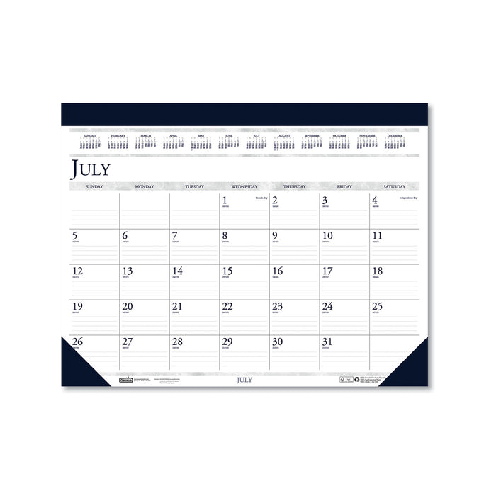 100% Recycled Academic Desk Pad Calendar, 14-Month, 22 x 17, 2020-2021
