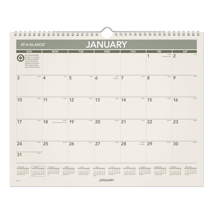 Recycled Wall Calendar, 15 x 12, 2021