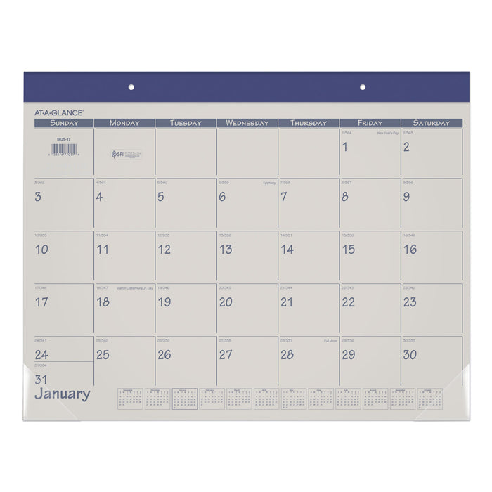 Fashion Color Desk Pad, 22 x 17, Blue, 2021