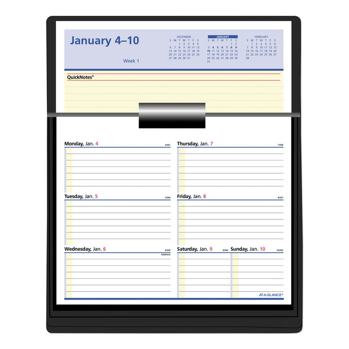 Flip-A-Week Desk Calendar Refill with QuickNotes, 7 x 6, White, 2021
