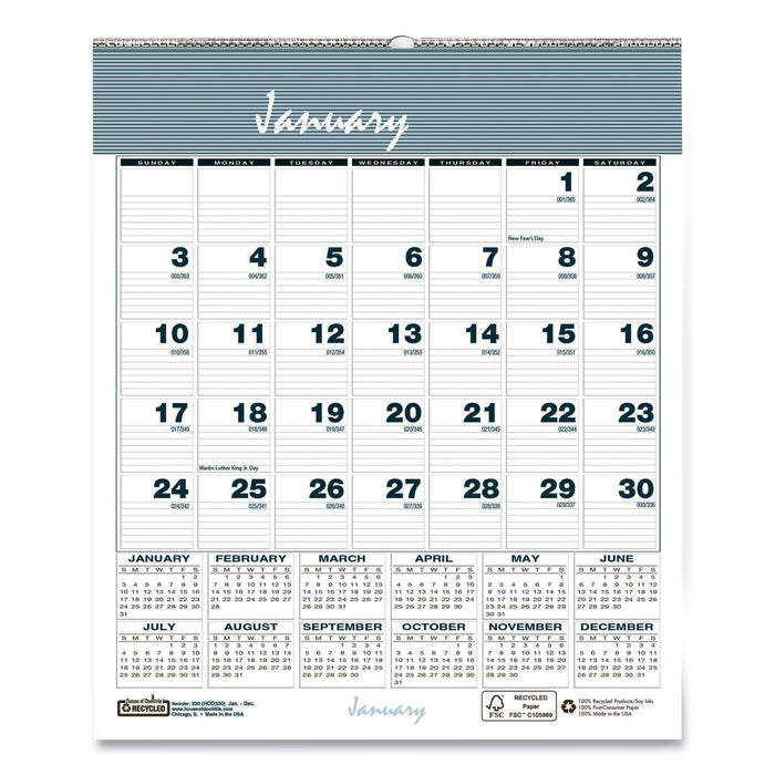 Bar Harbor Wirebound Monthly Wall Calendar, 6 x 7, Blue, 2021