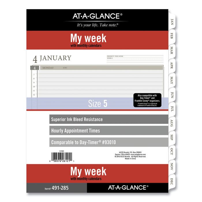 2-Page-Per-Week Planner Refills, 11 x 8.5, White, 2021